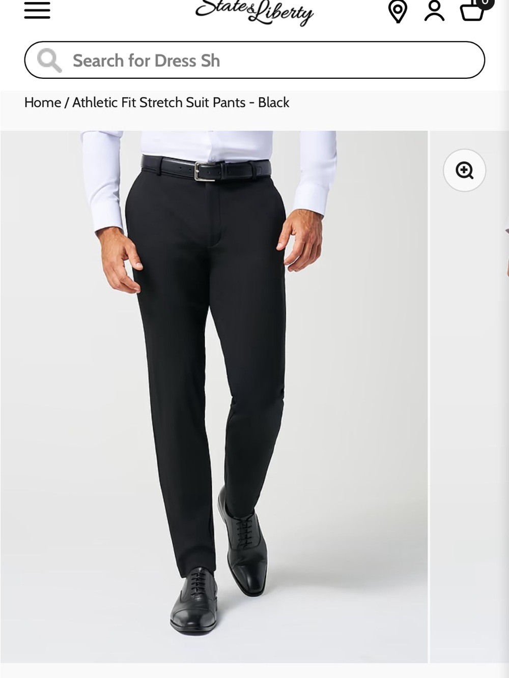 Men's Black Athletic Fit Stretch Suit Pants